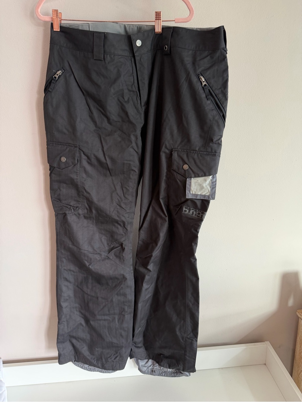 Burton Dryride Mens Snowboard Cargo Pants Black Herringbone XL